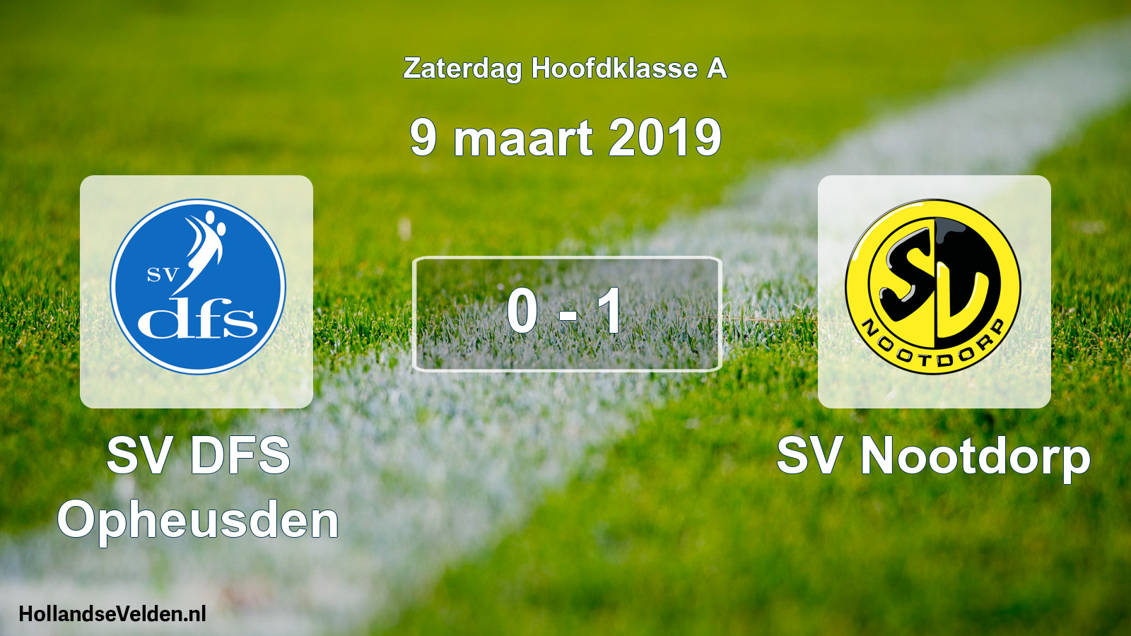Total number of matches played: SV DFS Opheusden - SV Nootdorp 0 - 1 (9 March 2019)