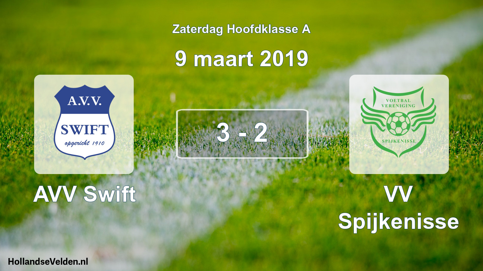Total number of matches played: AVV Swift - VV Spijkenisse 3 - 2 (9 March 2019)