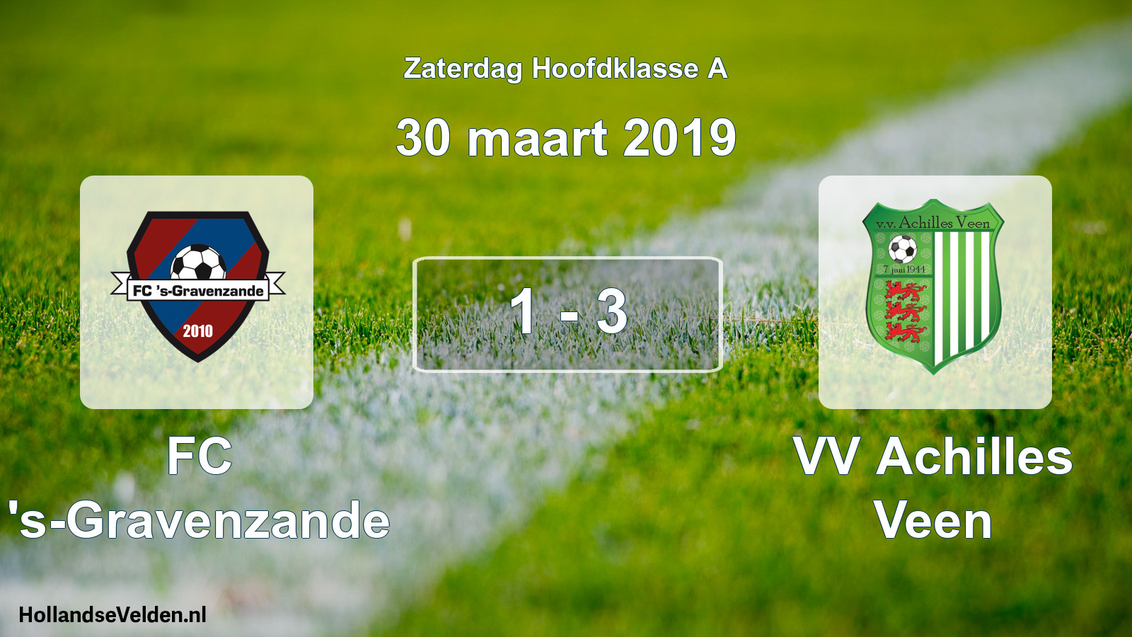 Total number of matches played: FC 's-Gravenzande - VV Achilles Veen 1 - 3 (30 March 2019)