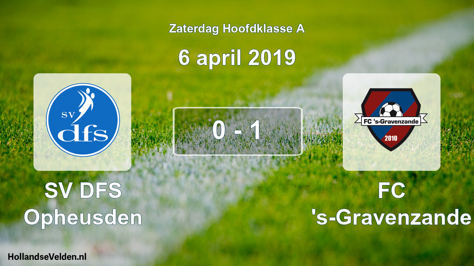 Total number of matches played: SV DFS Opheusden - FC 's-Gravenzande 0 - 1 (6 April 2019)