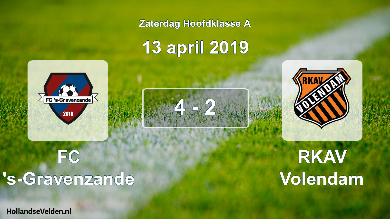 Total number of matches played: FC 's-Gravenzande - RKAV Volendam 4 - 2 (13 April 2019)