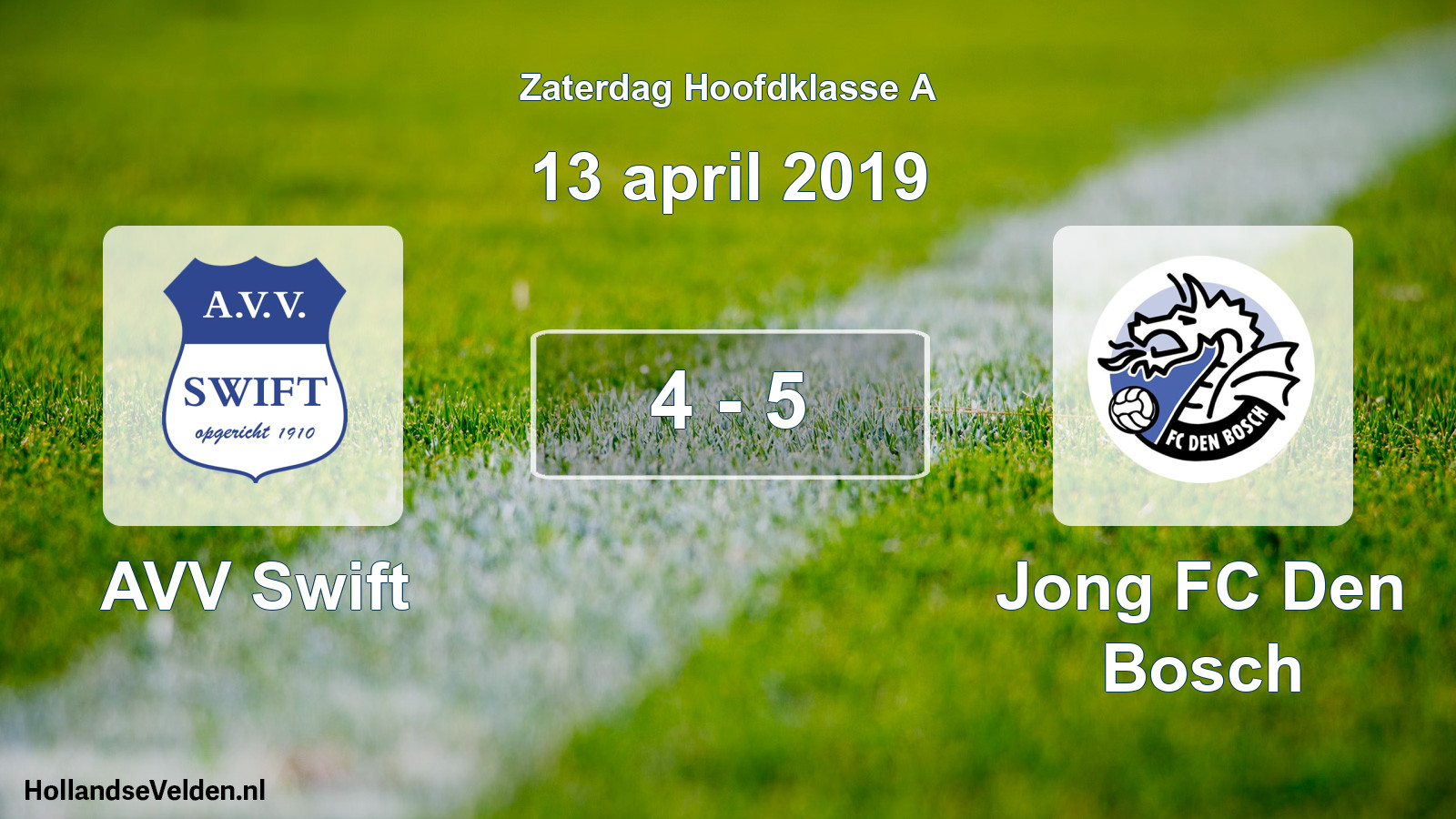Total number of matches played: AVV Swift - Jong FC Den Bosch 4 - 5 (13 April 2019)