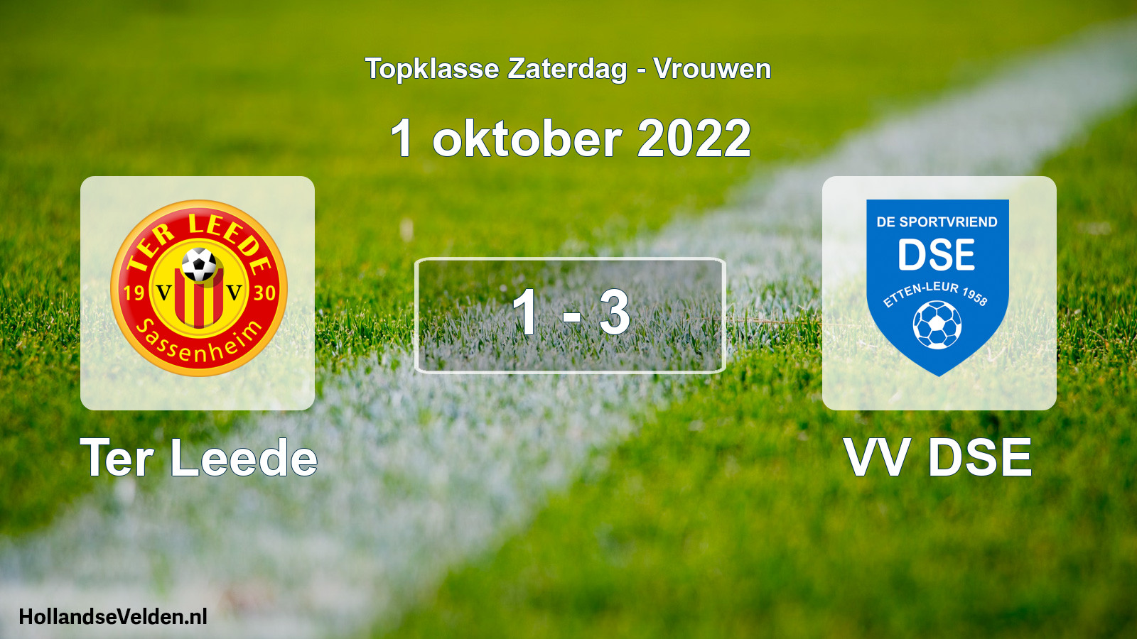 Total number of matches played: Ter Leede - VV DSE 1 - 3 (1 October 2022)