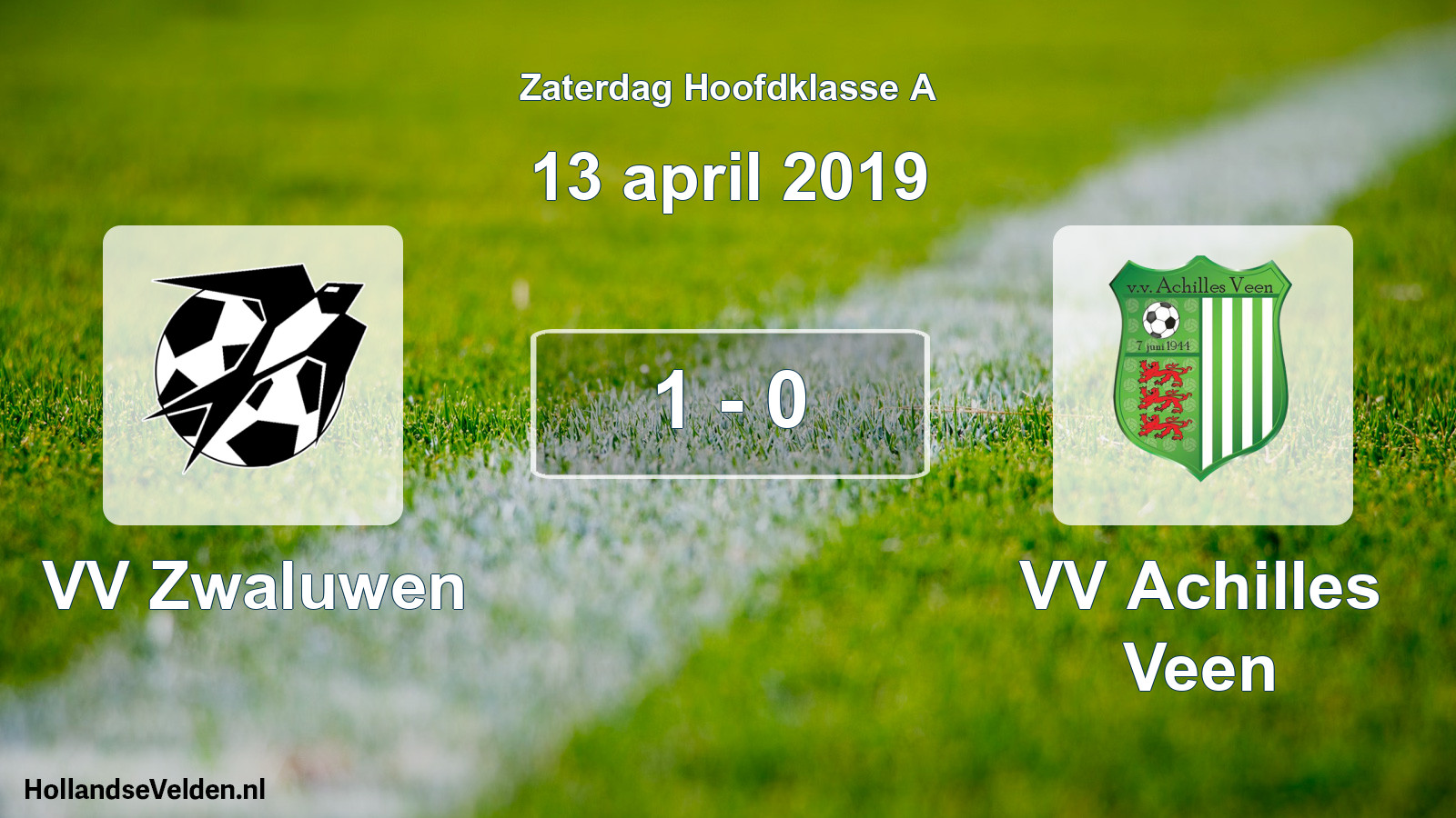 Total number of matches played: VV Zwaluwen - VV Achilles Veen 1 - 0 (13 April 2019)