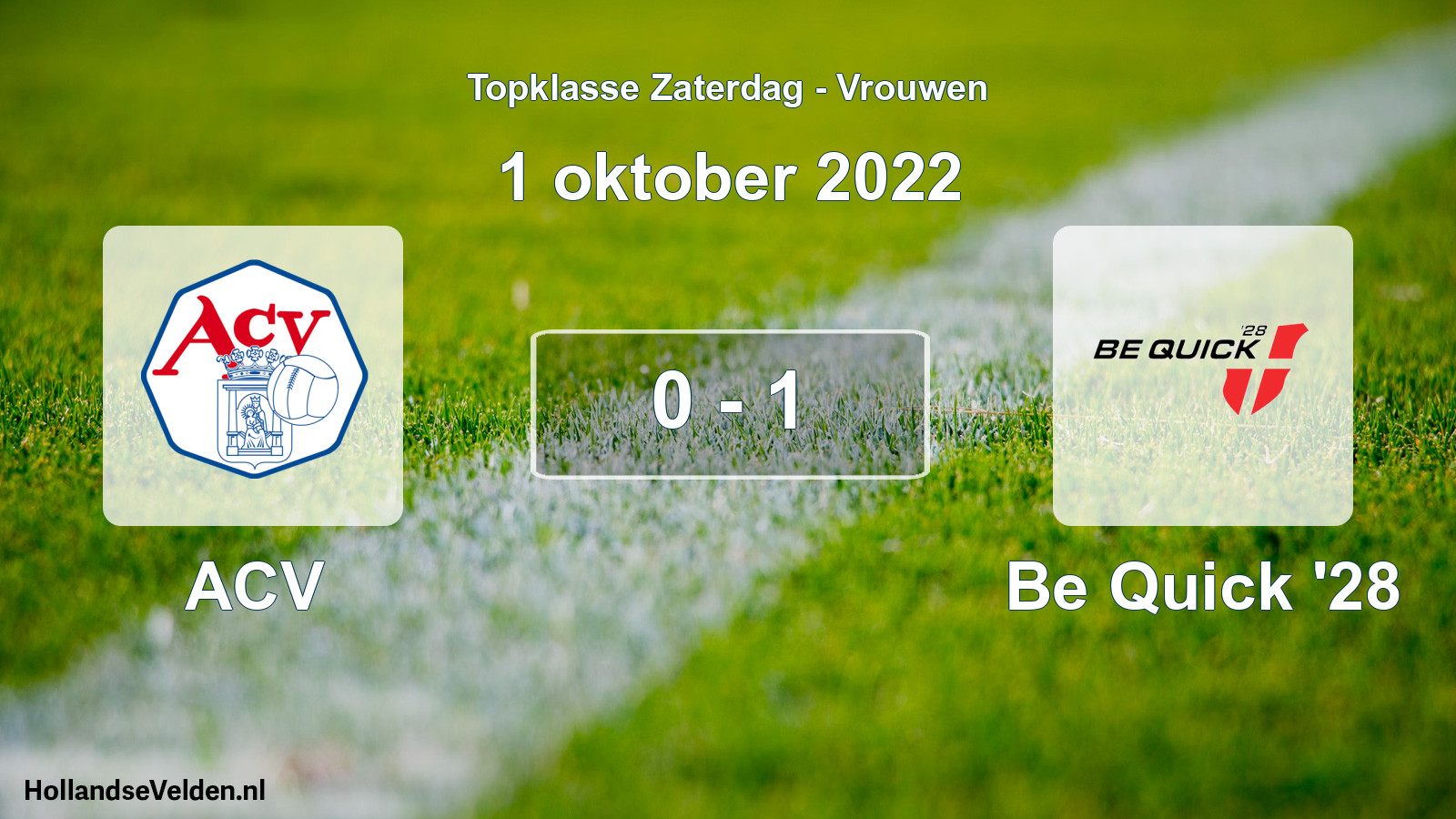 Total number of matches played: ACV - Be Quick '28 0 - 1 (1 October 2022)