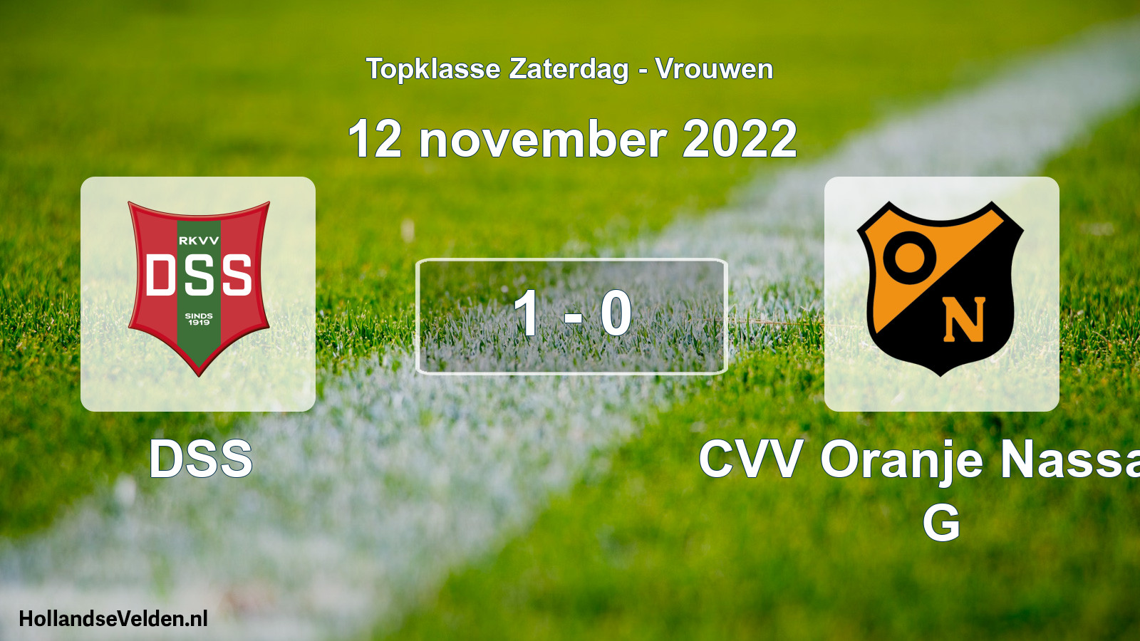 Total number of matches played: DSS - CVV Oranje Nassau G 1 - 0 (12 November 2022)