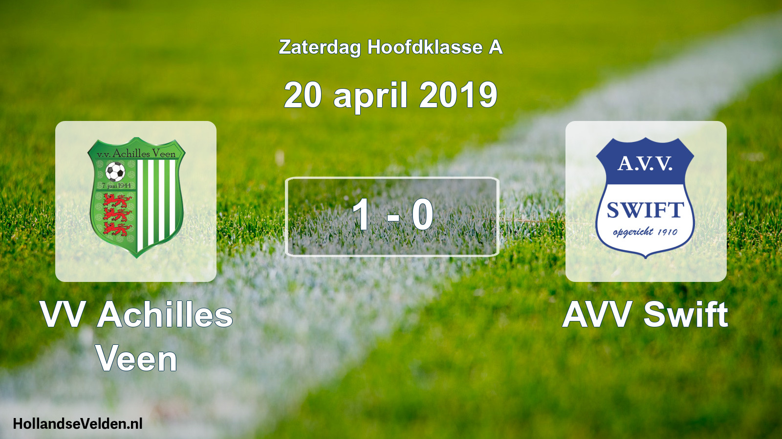 Total number of matches played: VV Achilles Veen - AVV Swift 1 - 0 (20 April 2019)