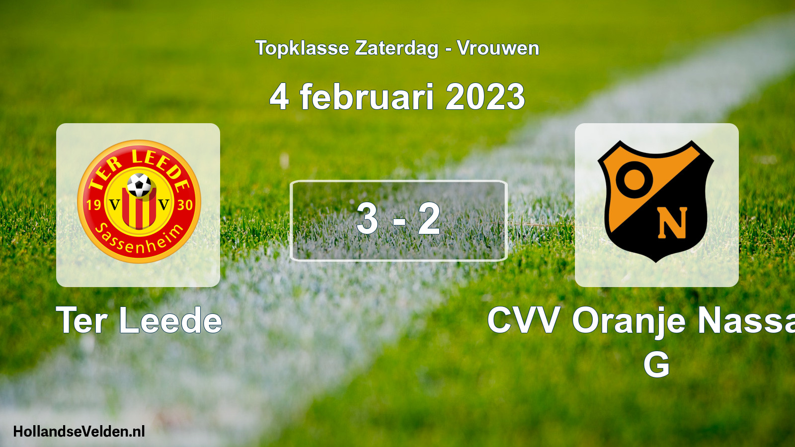 Total number of matches played: Ter Leede - CVV Oranje Nassau G 3 - 2 (4 February 2023)