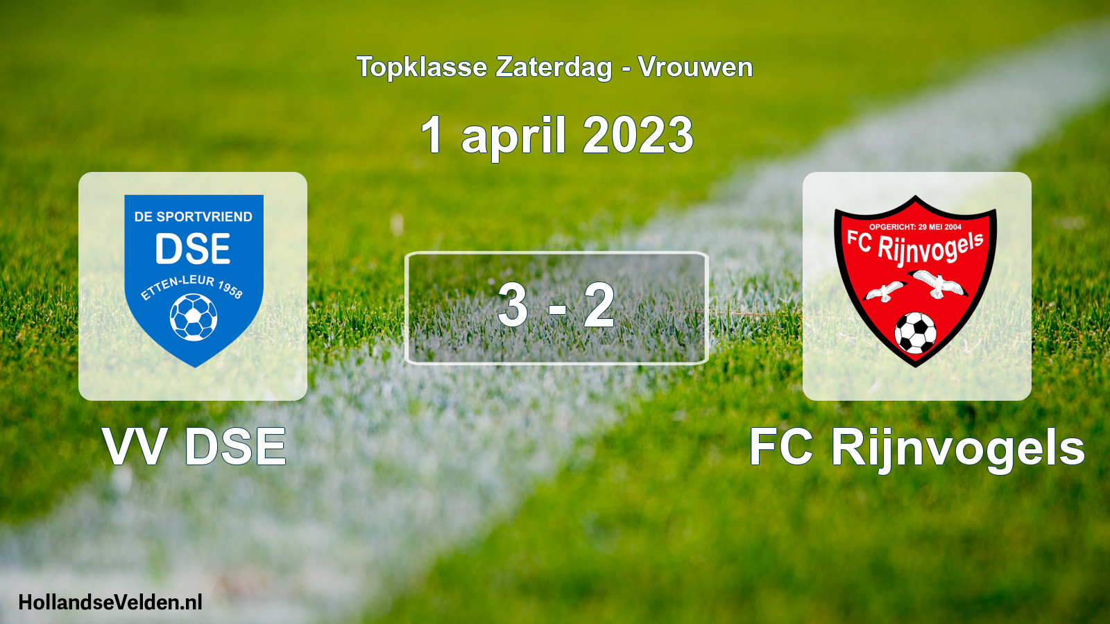 Total number of matches played: VV DSE - FC Rijnvogels 3 - 2 (1 April 2023)