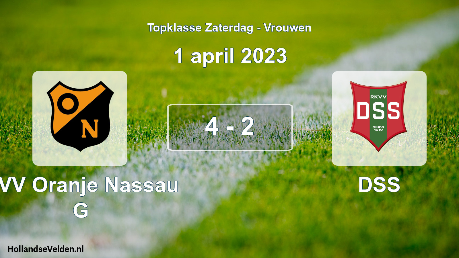 Total number of matches played: CVV Oranje Nassau G - DSS 4 - 2 (1 April 2023)