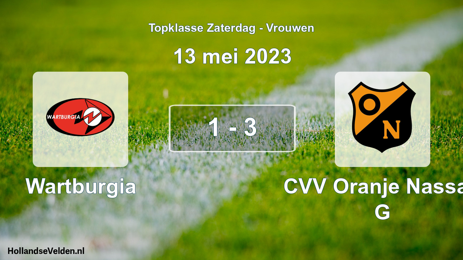 Total number of matches played: Wartburgia - CVV Oranje Nassau G 1 - 3 (13 May 2023)