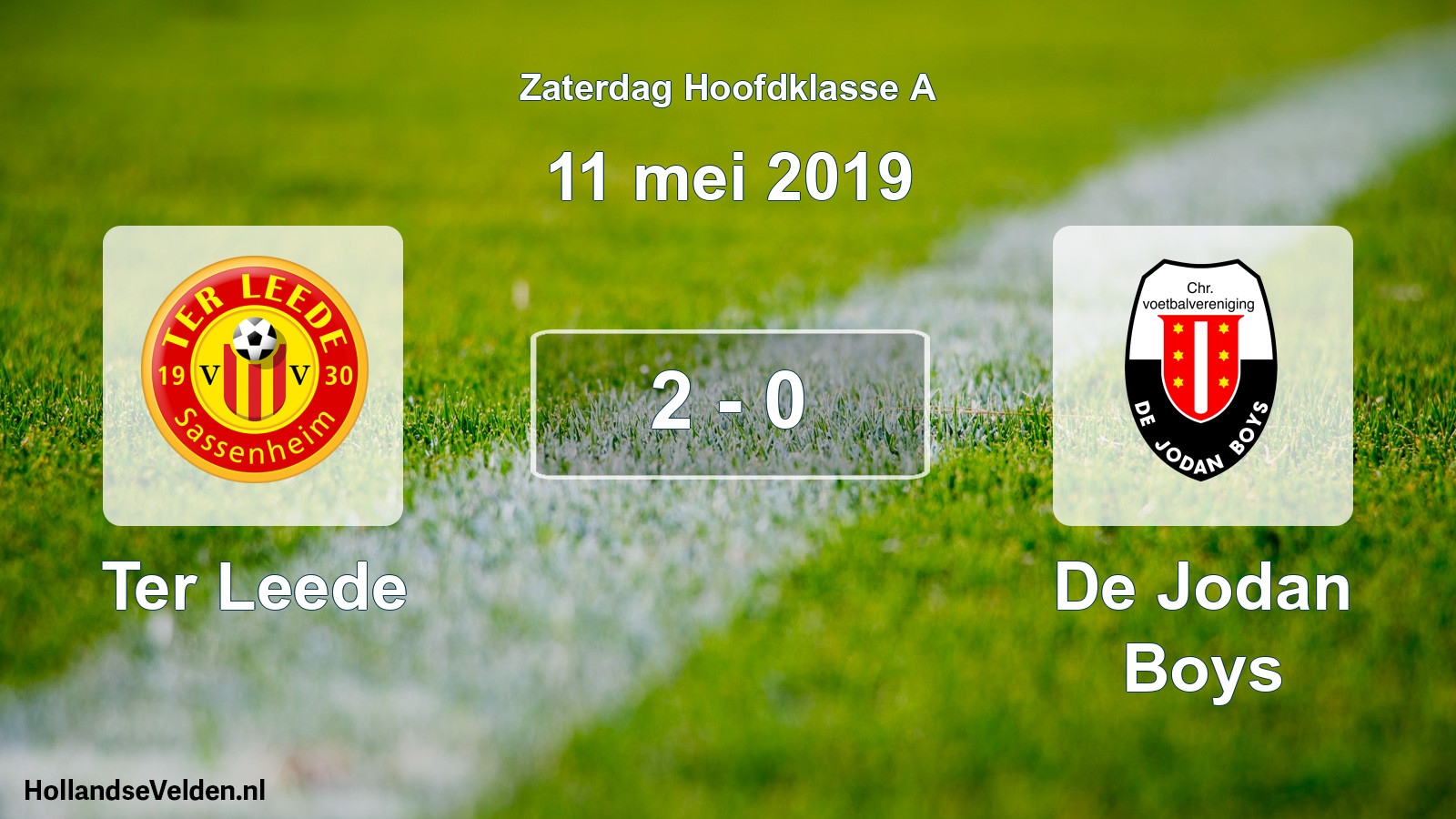 Total number of matches played: Ter Leede - De Jodan Boys 2 - 0 (11 May 2019)