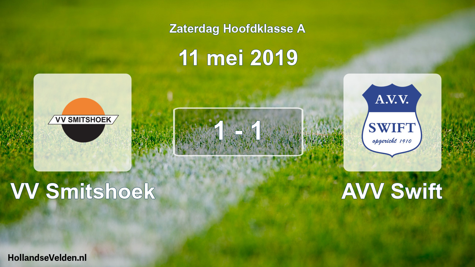 Total number of matches played: VV Smitshoek - AVV Swift 1 - 1 (11 May 2019)
