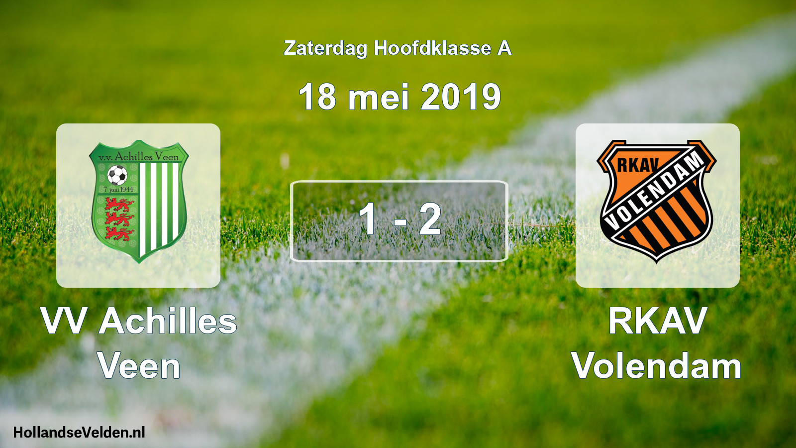Total number of matches played: VV Achilles Veen - RKAV Volendam 1 - 2 (18 May 2019)