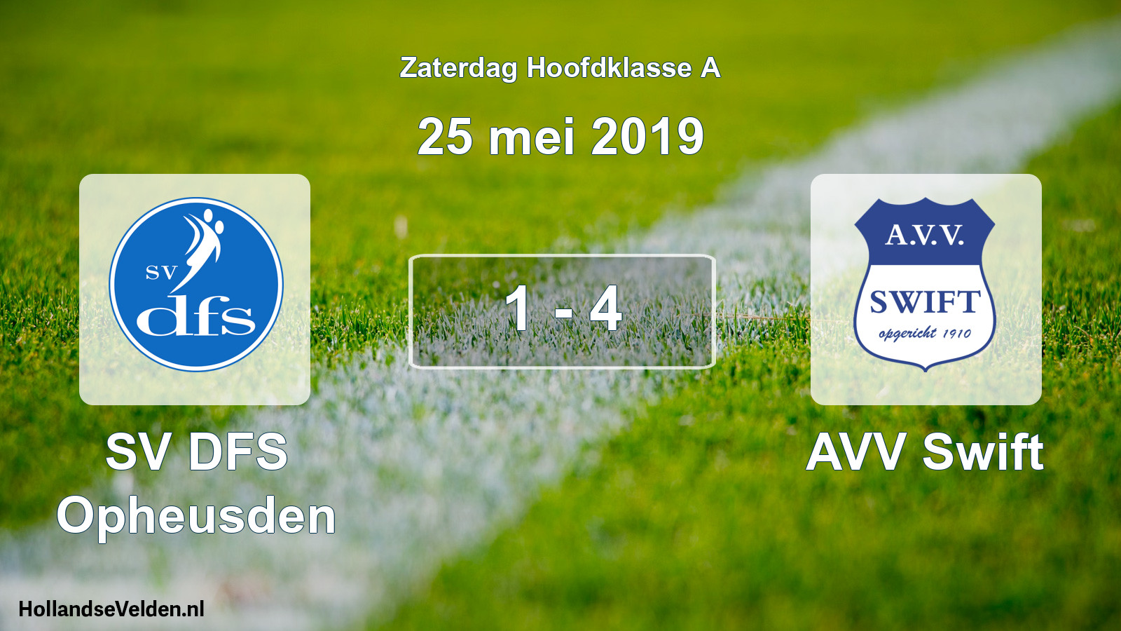 Total number of matches played: SV DFS Opheusden - AVV Swift 1 - 4 (25 May 2019)