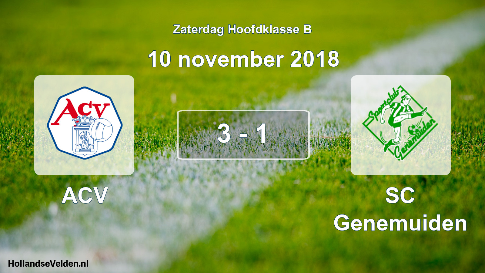 Total number of matches played: ACV - SC Genemuiden 3 - 1 (10 November 2018)