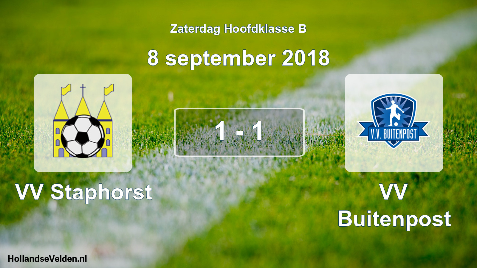 Total number of matches played: VV Staphorst - VV Buitenpost 1 - 1 (8 September 2018)