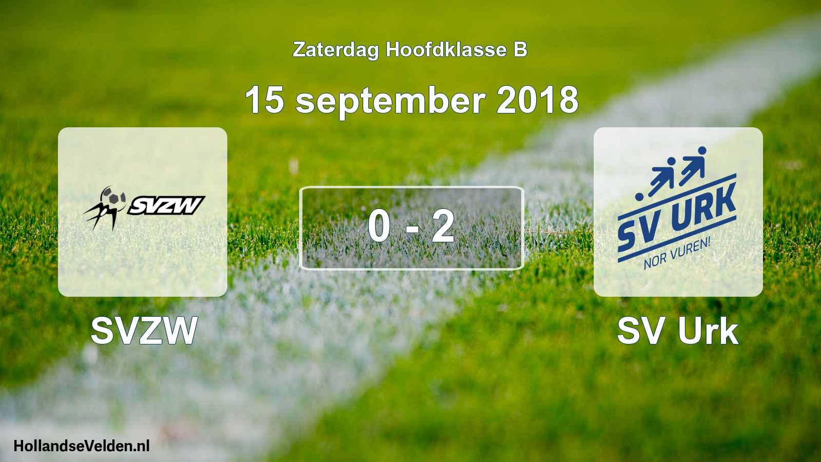 Total number of matches played: SVZW - SV Urk 0 - 2 (15 September 2018)