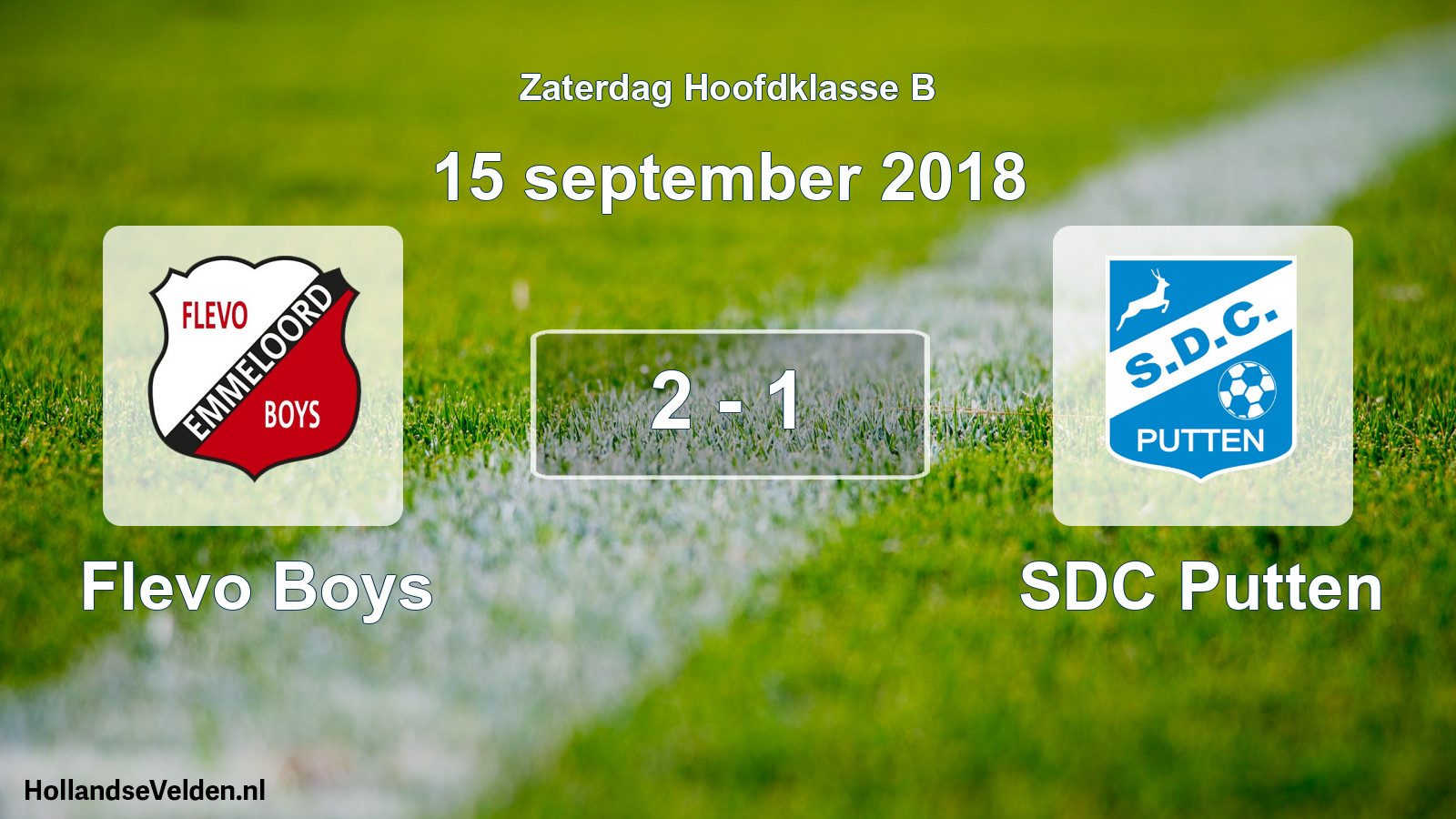 Total number of matches played: Flevo Boys - SDC Putten 2 - 1 (15 September 2018)