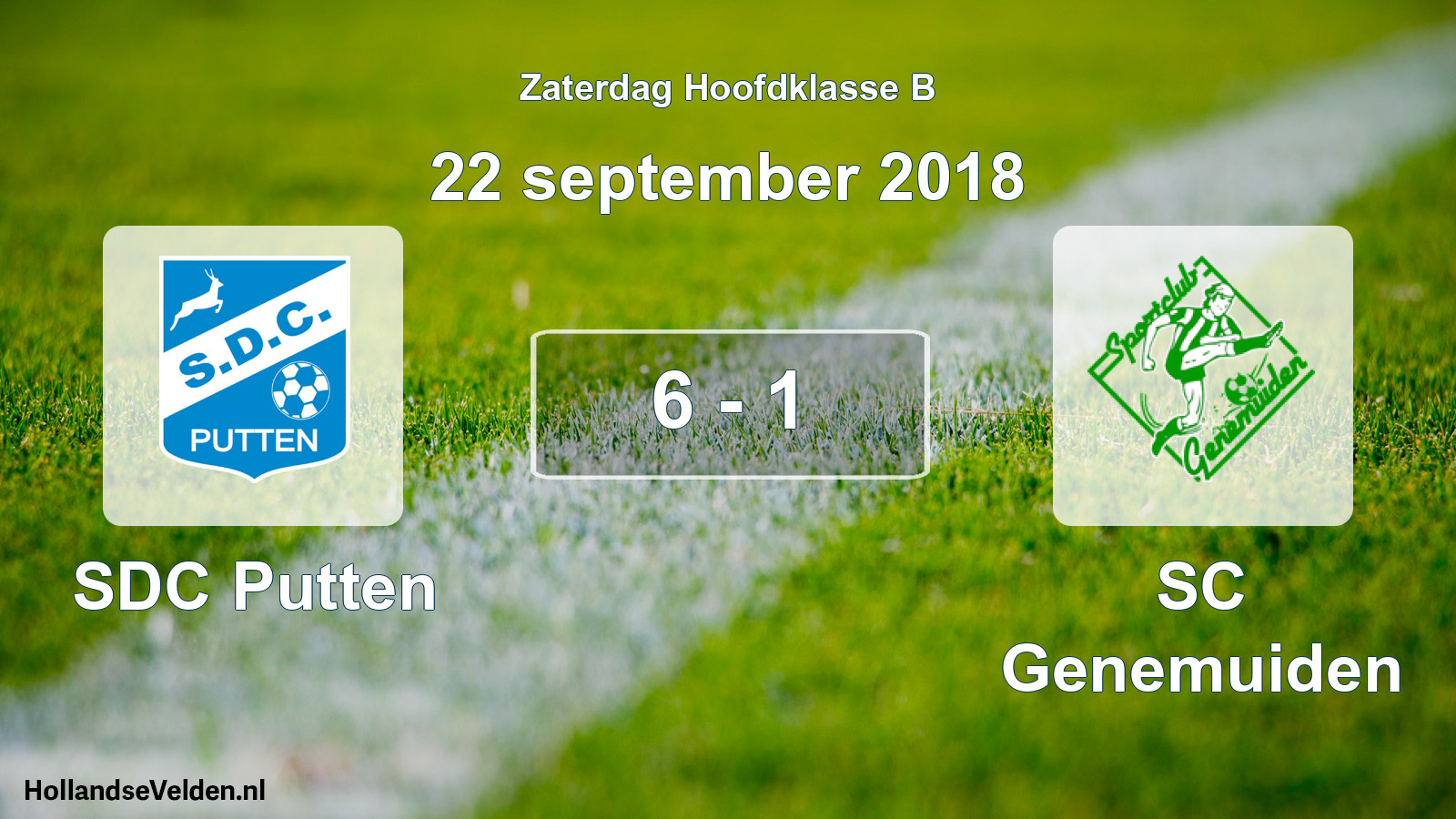 Total number of matches played: SDC Putten - SC Genemuiden 6 - 1 (22 September 2018)