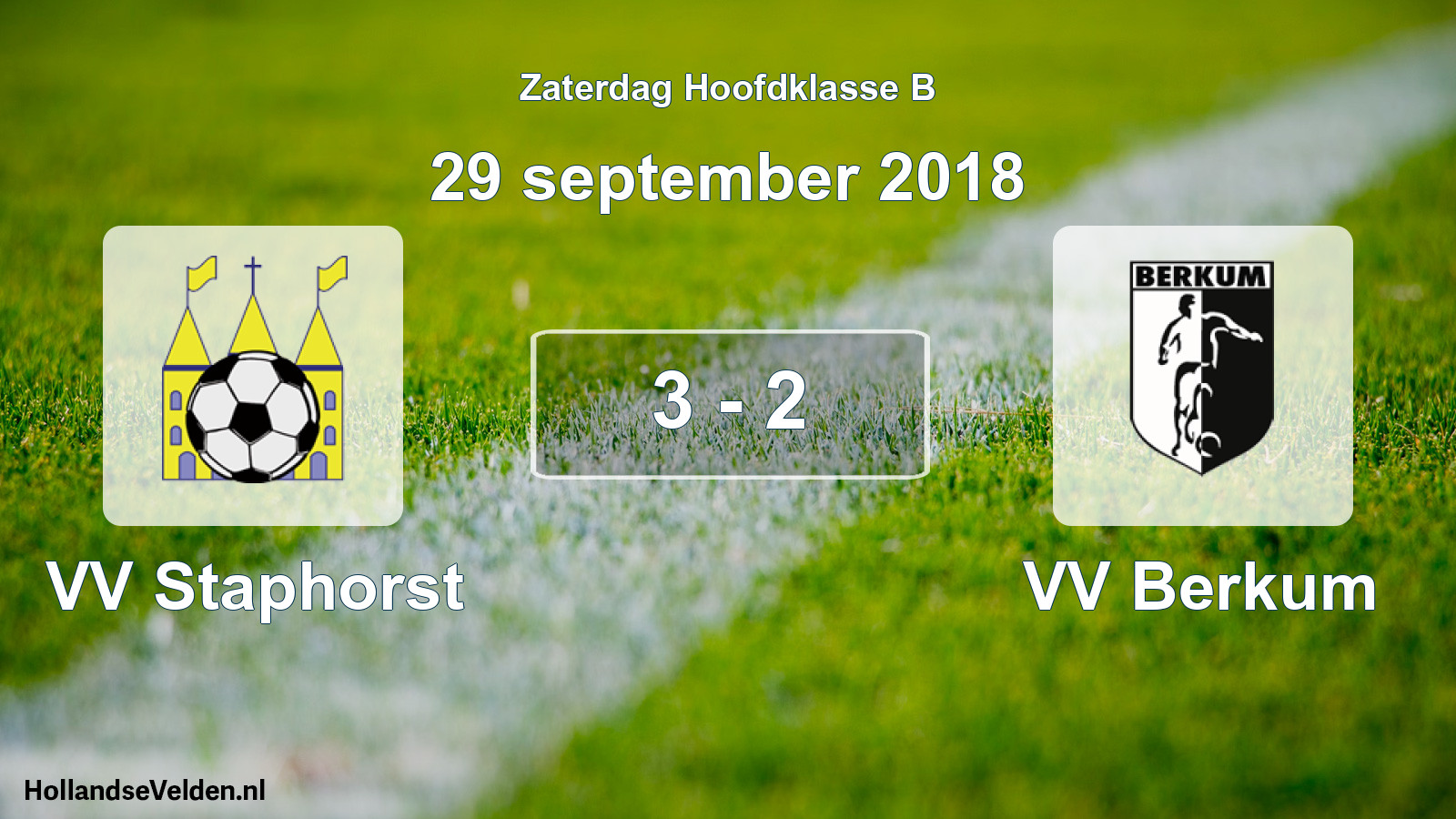 Total number of matches played: VV Staphorst - VV Berkum 3 - 2 (29 September 2018)