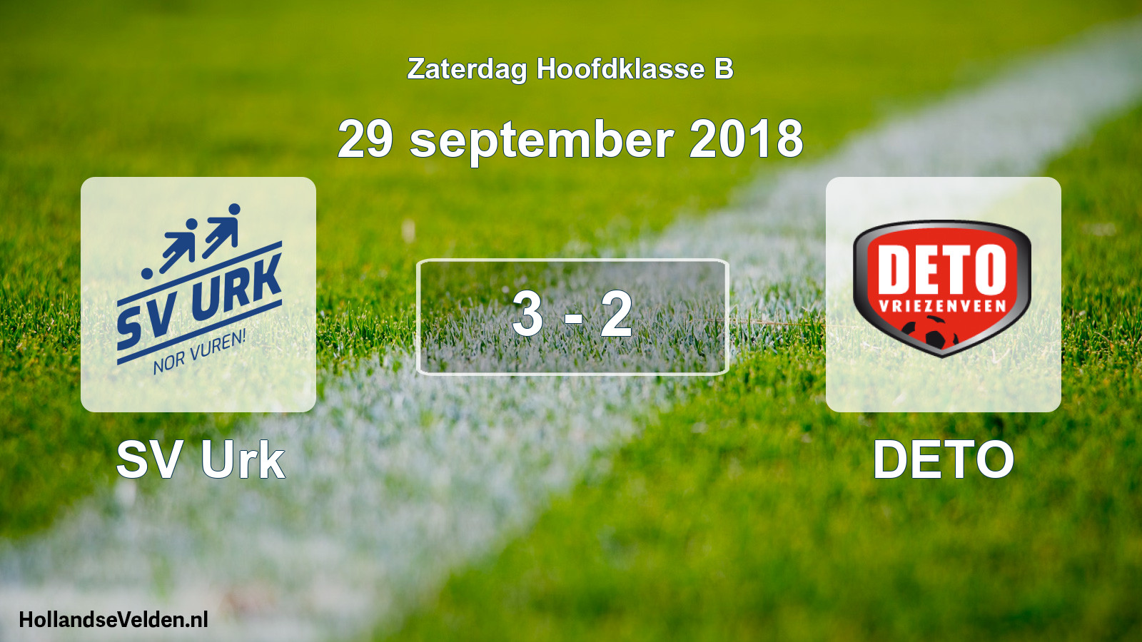 Total number of matches played: SV Urk - DETO 3 - 2 (29 September 2018)