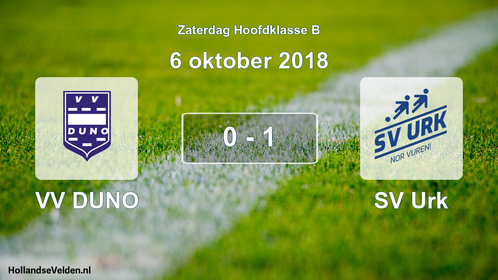 Total number of matches played: VV DUNO - SV Urk 0 - 1 (6 October 2018)