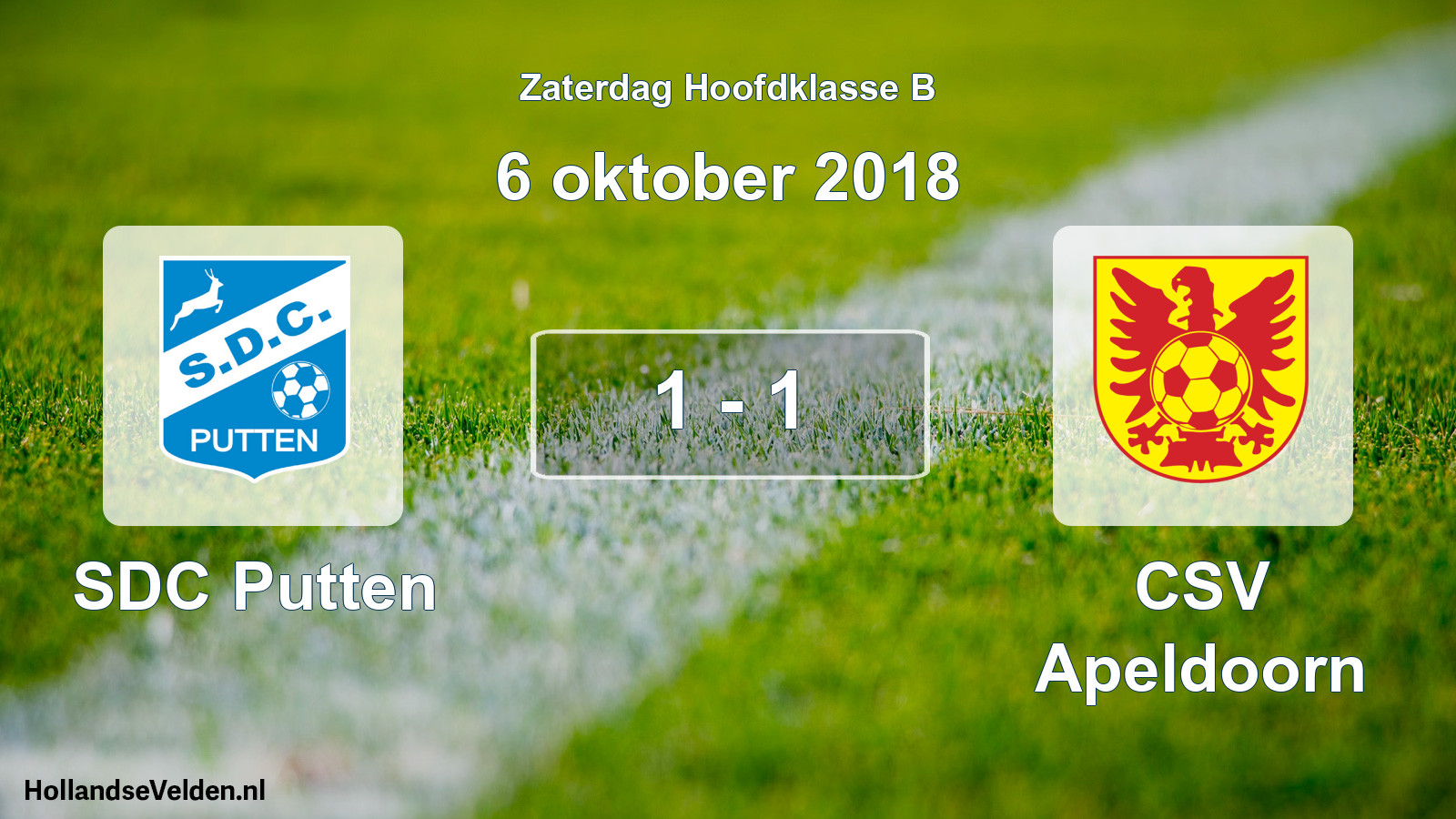 Total number of matches played: SDC Putten - CSV Apeldoorn 1 - 1 (6 October 2018)
