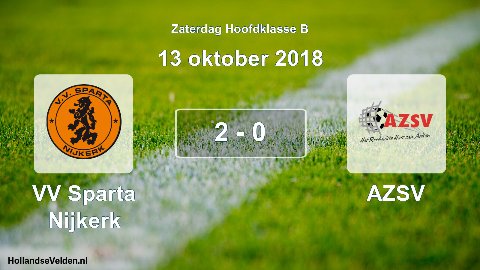 Total number of matches played: VV Sparta Nijkerk - AZSV 2 - 0 (13 October 2018)