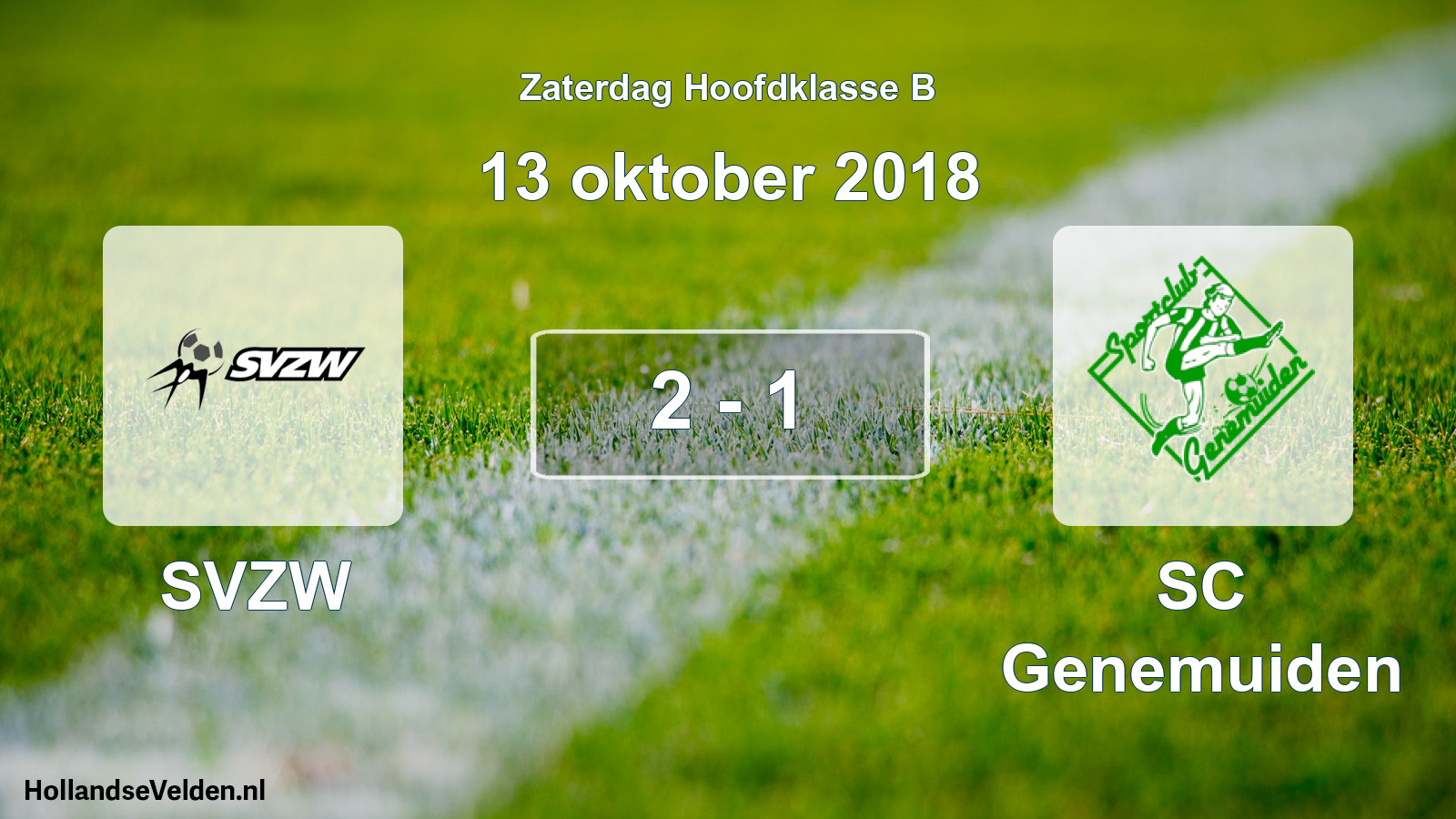 Total number of matches played: SVZW - SC Genemuiden 2 - 1 (13 October 2018)
