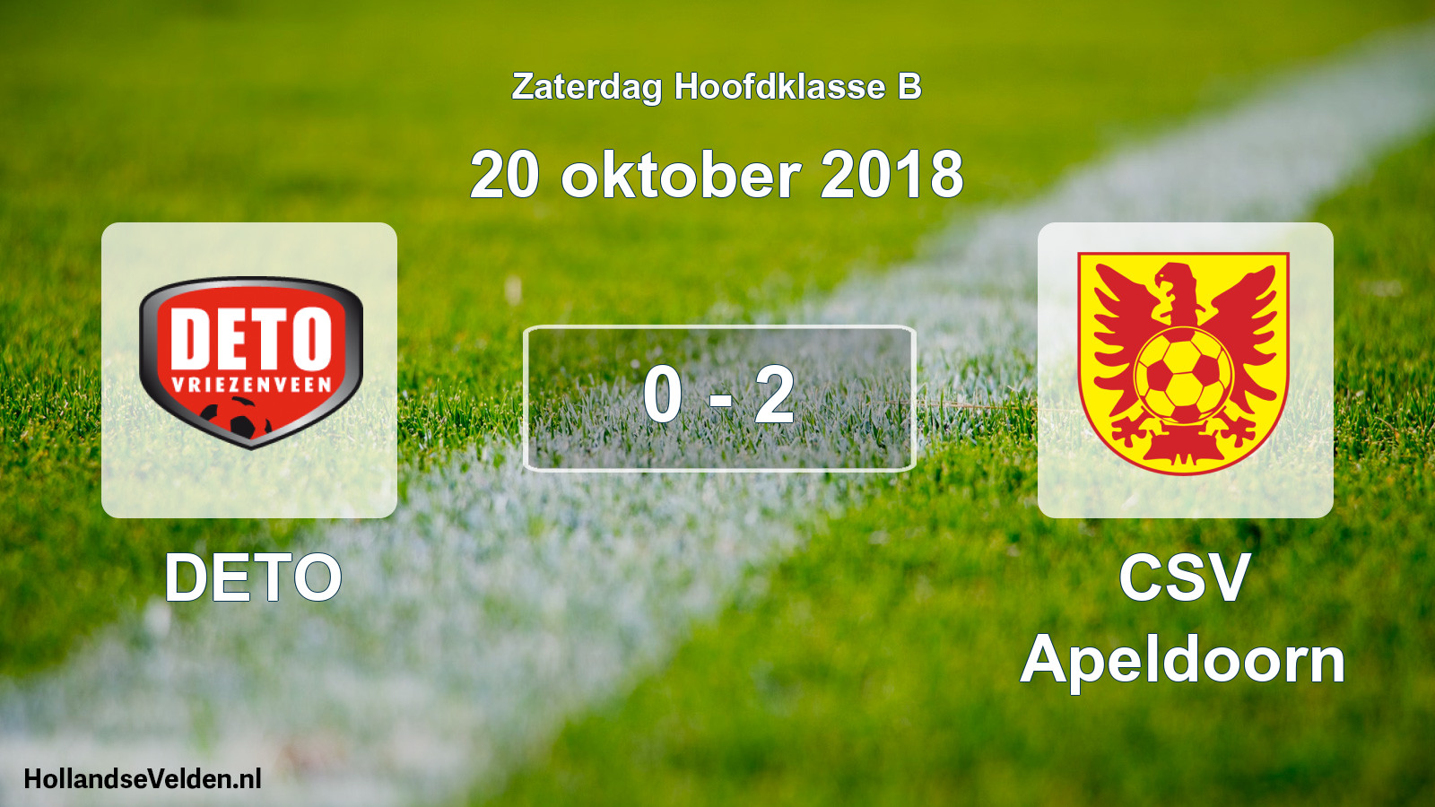 Total number of matches played: DETO - CSV Apeldoorn 0 - 2 (20 October 2018)