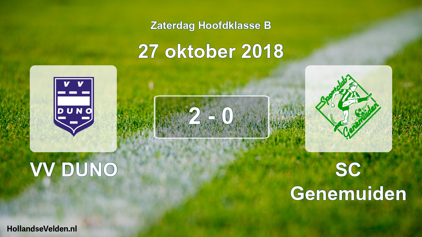 Total number of matches played: VV DUNO - SC Genemuiden 2 - 0 (27 October 2018)