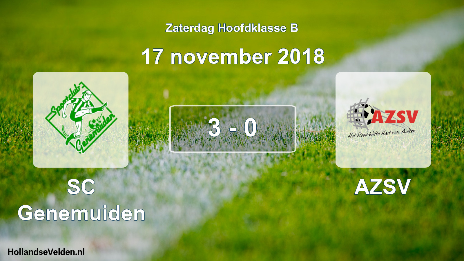 Total number of matches played: SC Genemuiden - AZSV 3 - 0 (17 November 2018)