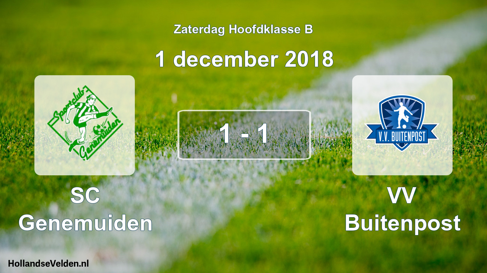 Total number of matches played: SC Genemuiden - VV Buitenpost 1 - 1 (1 December 2018)