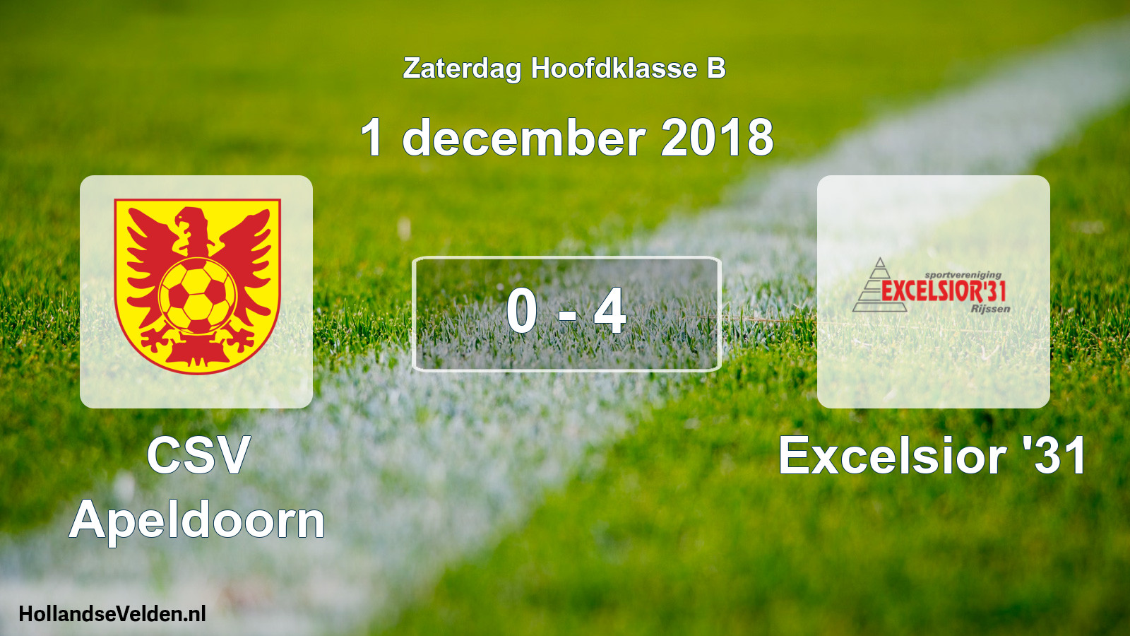 Total number of matches played: CSV Apeldoorn - Excelsior '31 0 - 4 (1 December 2018)