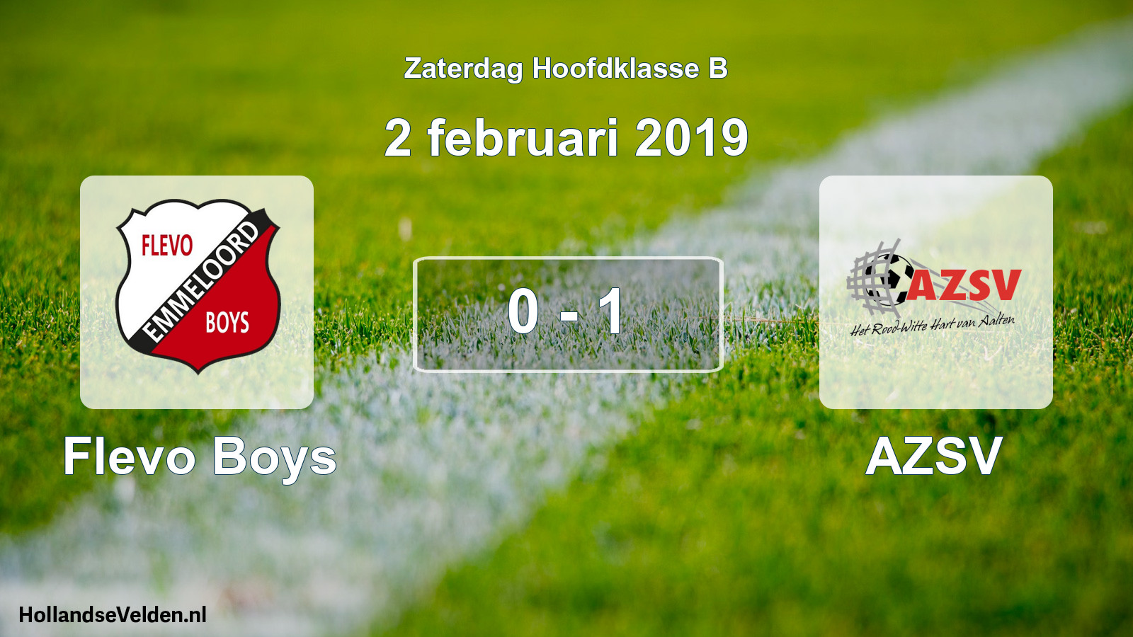 Total number of matches played: Flevo Boys - AZSV 0 - 1 (2 February 2019)