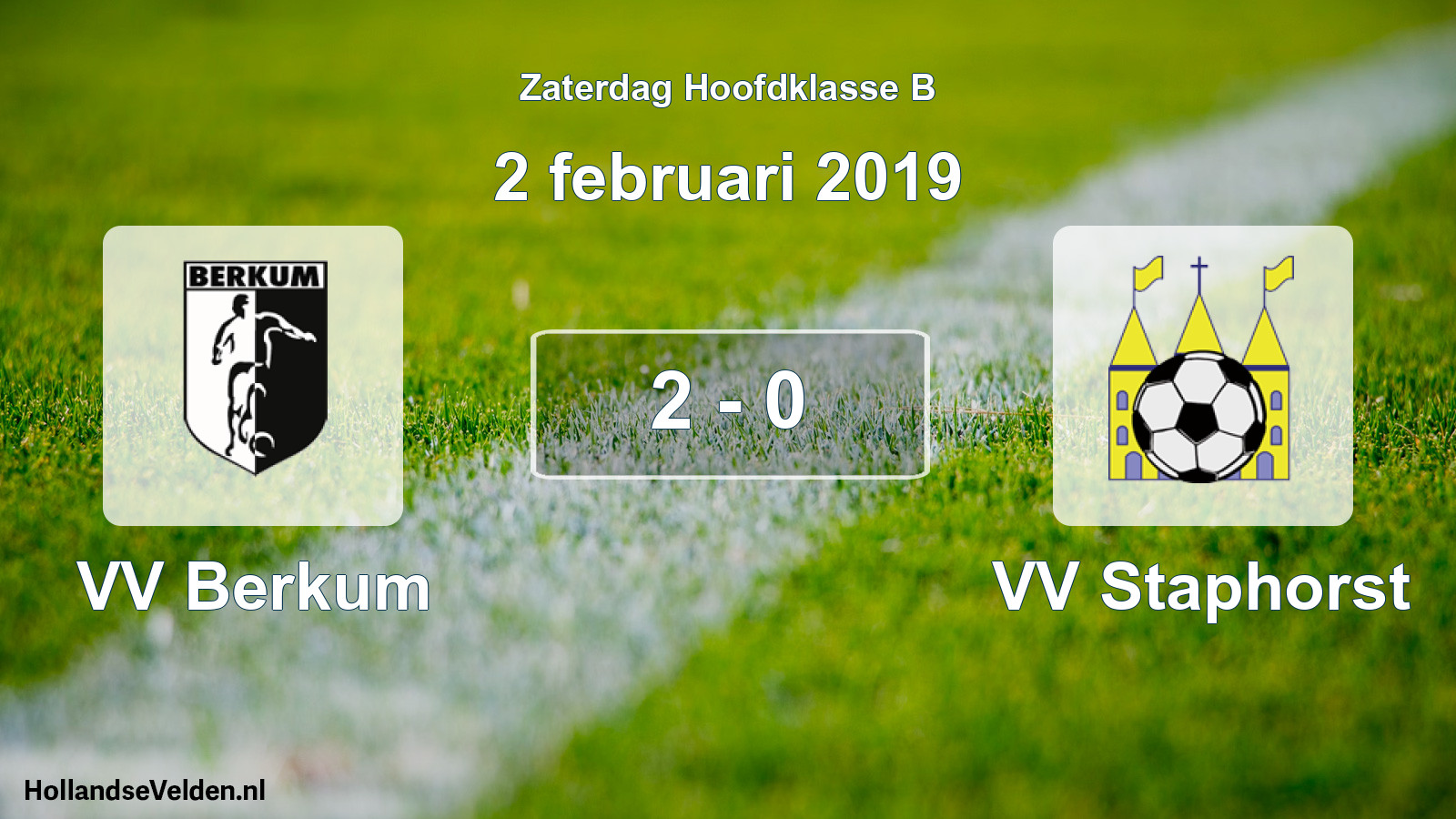 Total number of matches played: VV Berkum - VV Staphorst 2 - 0 (2 February 2019)