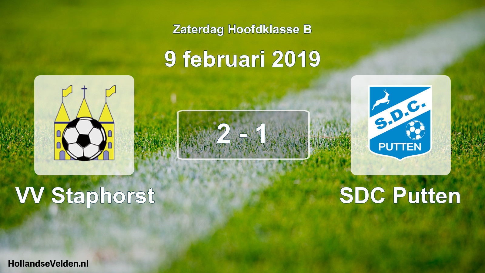 Total number of matches played: VV Staphorst - SDC Putten 2 - 1 (9 February 2019)