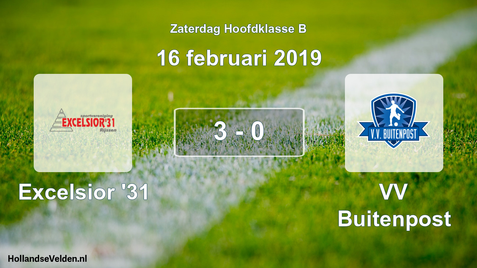 Total number of matches played: Excelsior '31 - VV Buitenpost 3 - 0 (16 February 2019)