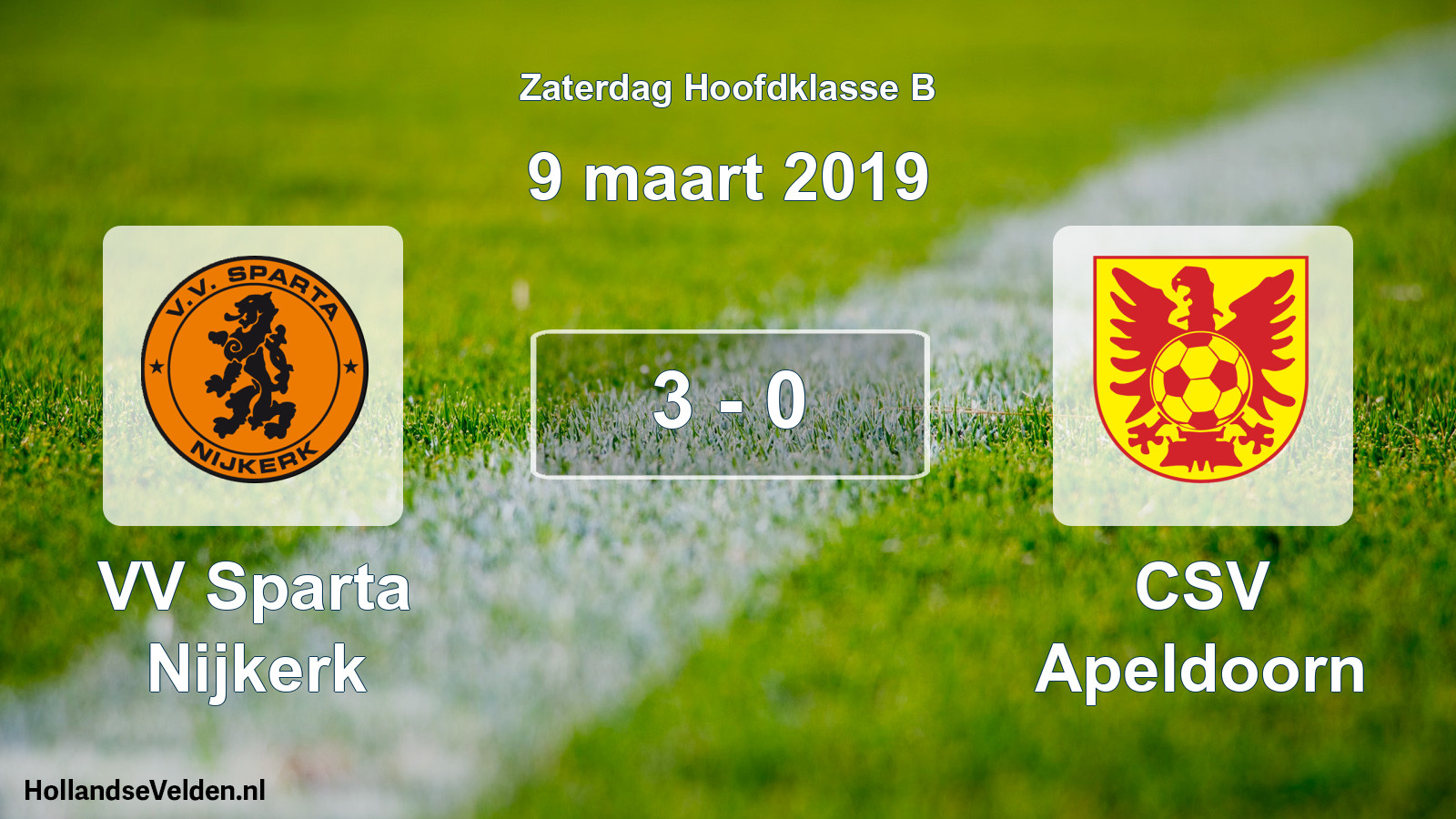 Total number of matches played: VV Sparta Nijkerk - CSV Apeldoorn 3 - 0 (9 March 2019)