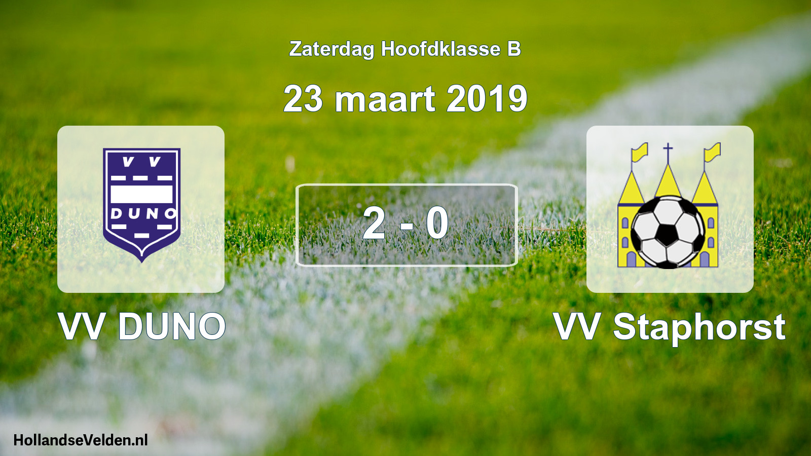 Total number of matches played: VV DUNO - VV Staphorst 2 - 0 (23 March 2019)