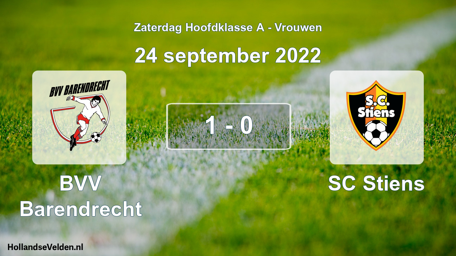 Total number of matches played: BVV Barendrecht - SC Stiens 1 - 0 (24 September 2022)
