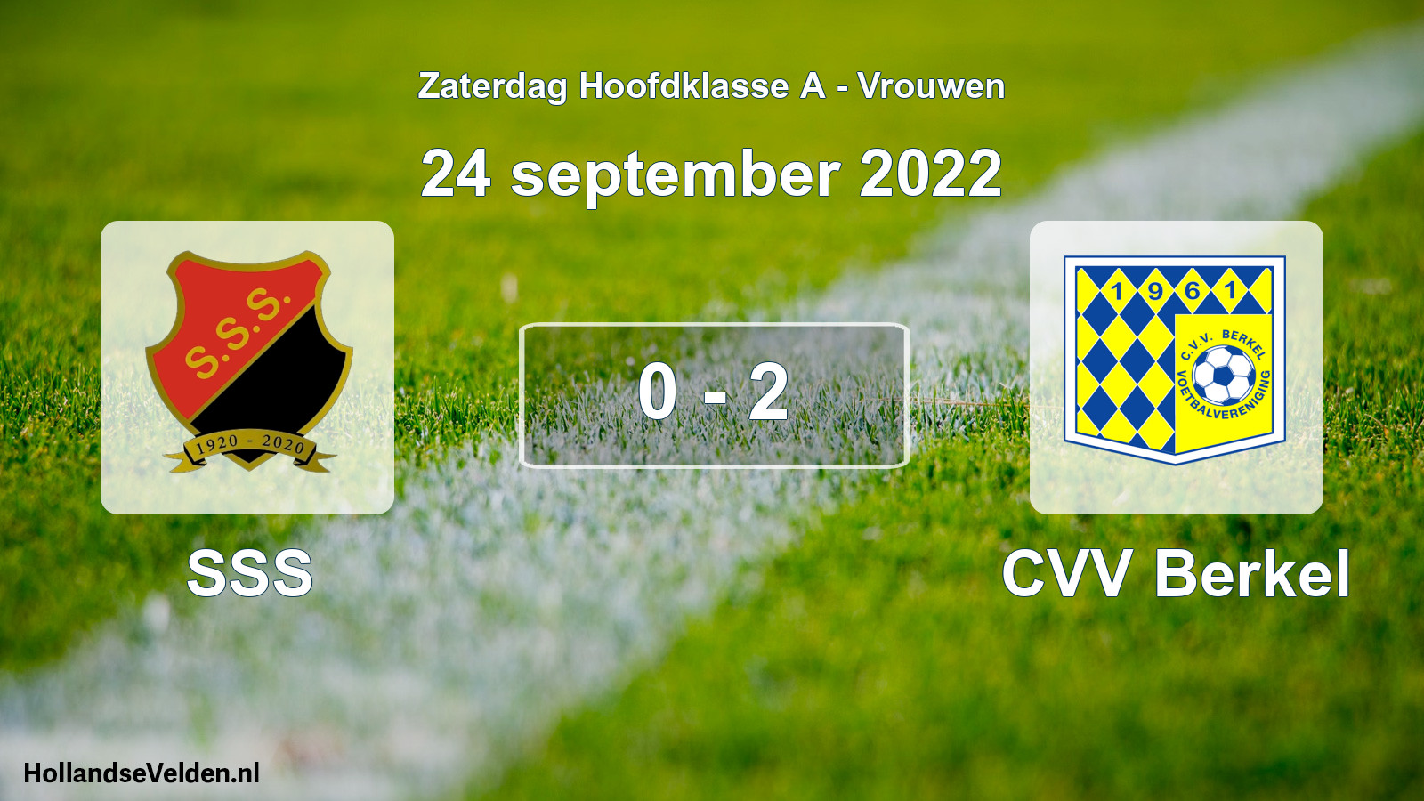 Total number of matches played: SSS - CVV Berkel 0 - 2 (24 September 2022)