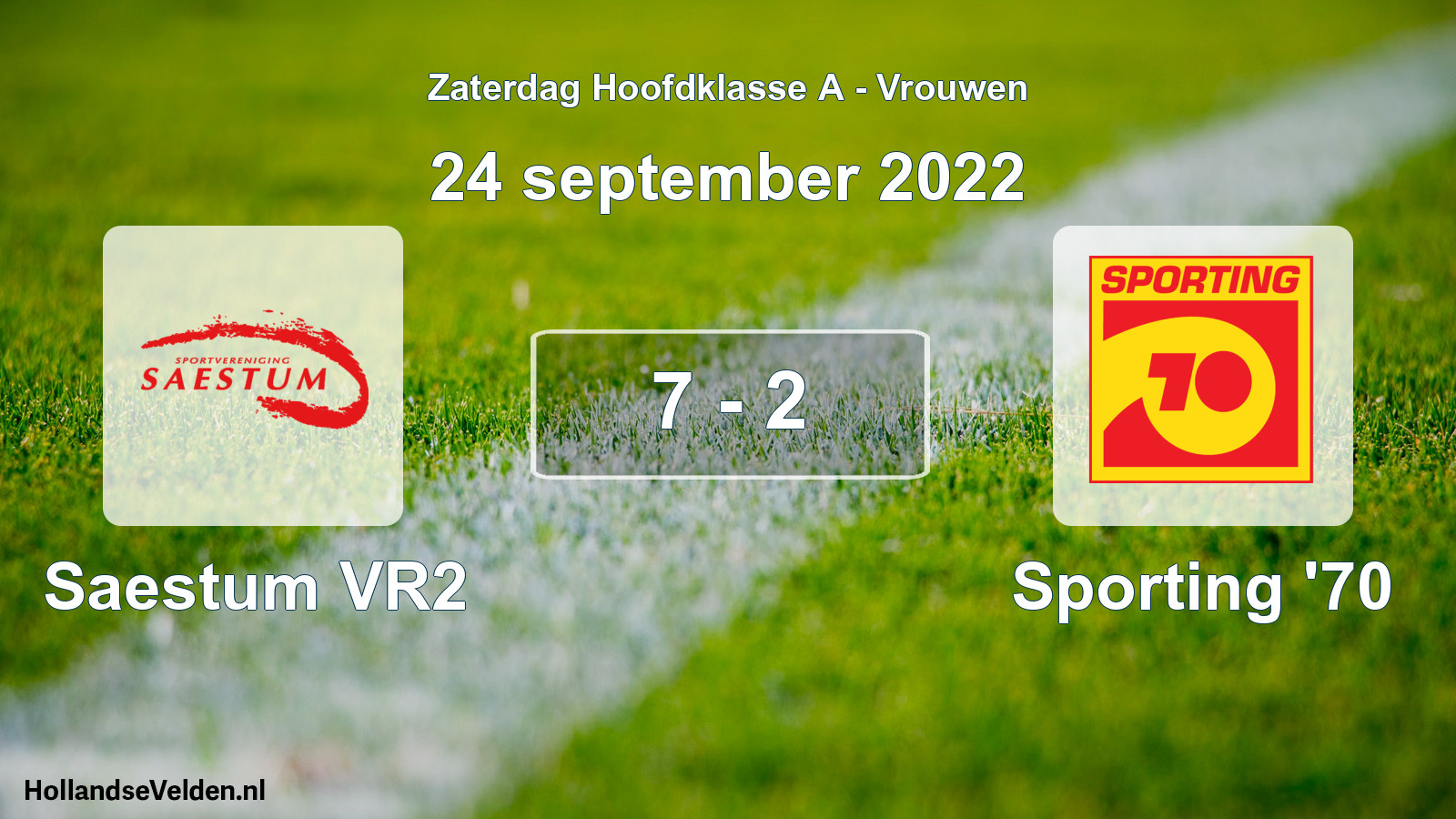 Total number of matches played: Saestum VR2 - Sporting '70 7 - 2 (24 September 2022)