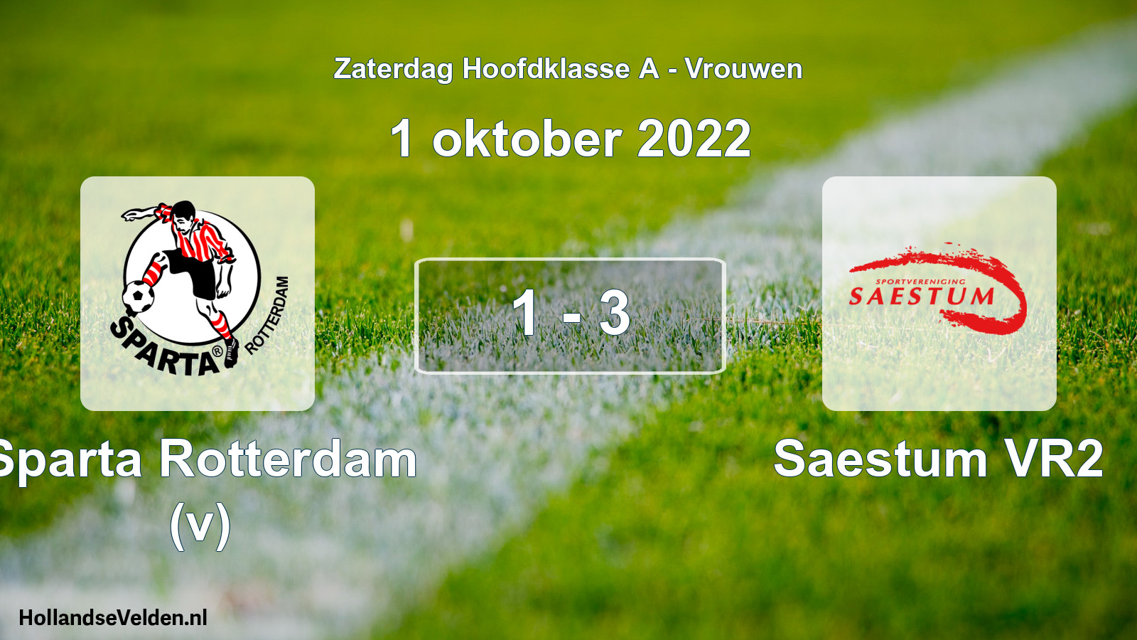 Total number of matches played: Sparta Rotterdam (v) - Saestum VR2 1 - 3 (1 October 2022)