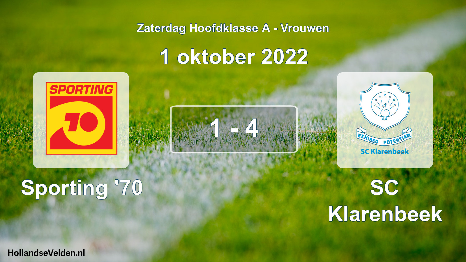 Total number of matches played: Sporting '70 - SC Klarenbeek 1 - 4 (1 October 2022)