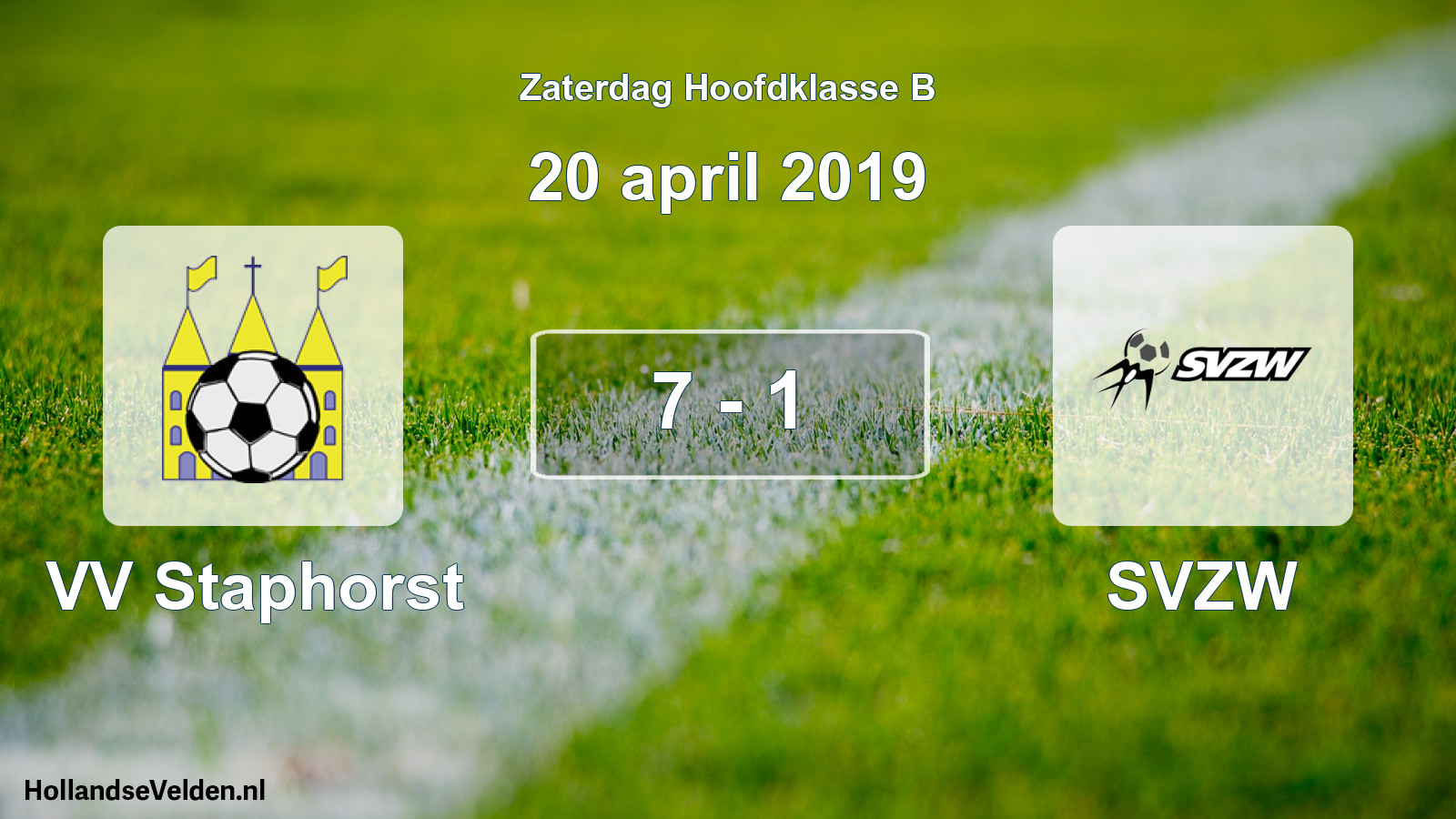 Total number of matches played: VV Staphorst - SVZW 7 - 1 (20 April 2019)