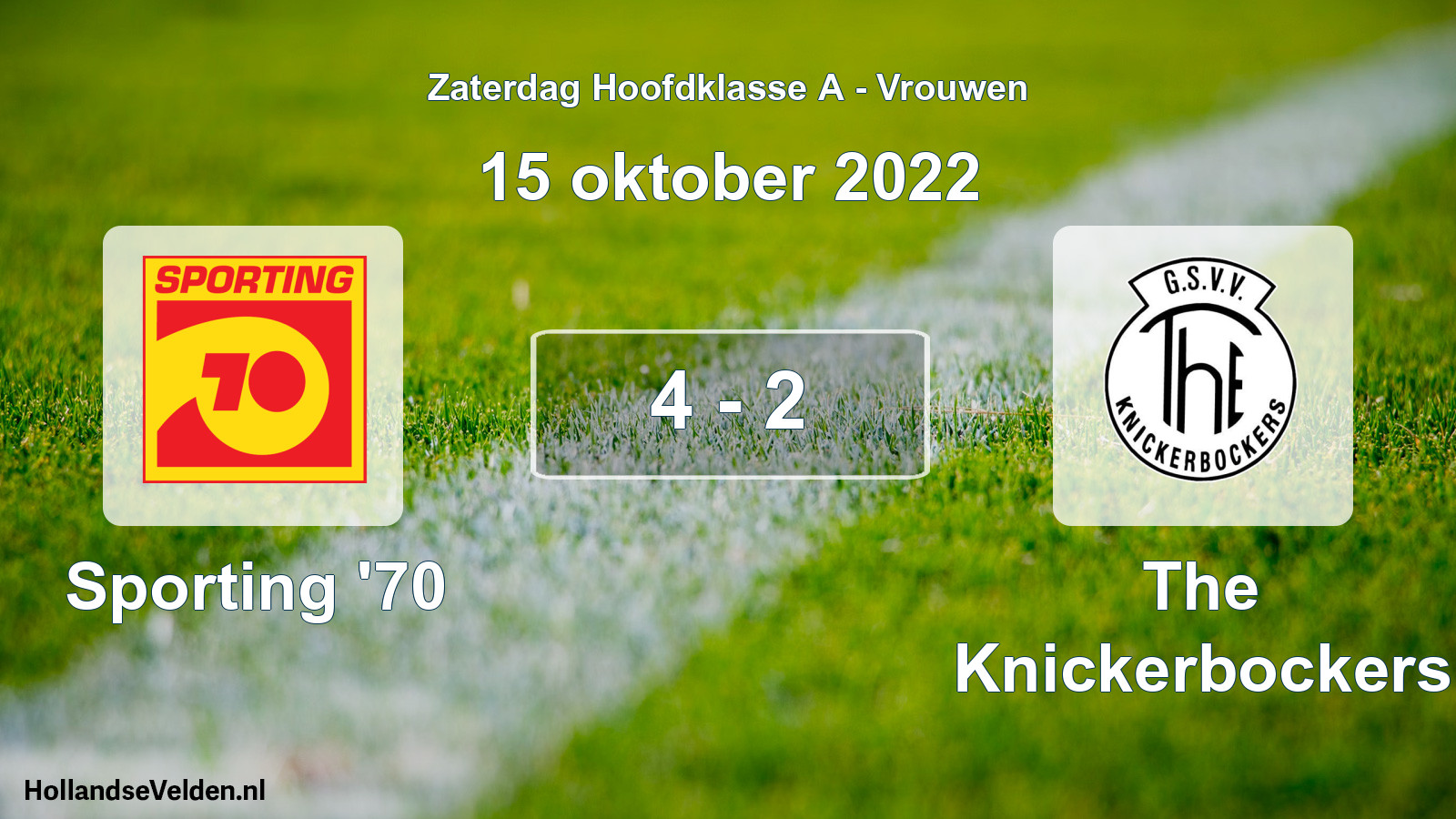 Total number of matches played: Sporting '70 - The Knickerbockers 4 - 2 (15 October 2022)