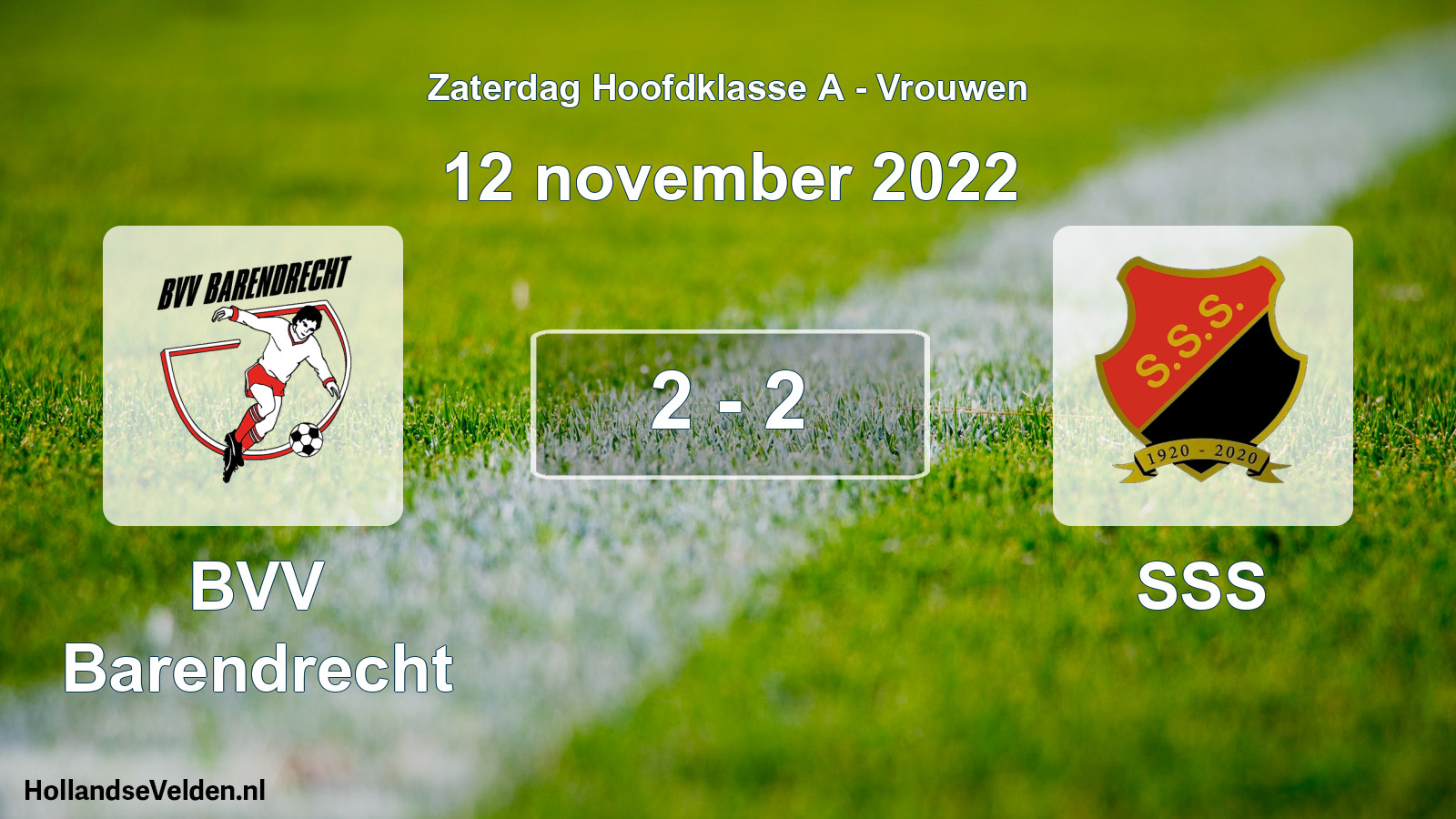 Total number of matches played: BVV Barendrecht - SSS 2 - 2 (12 November 2022)