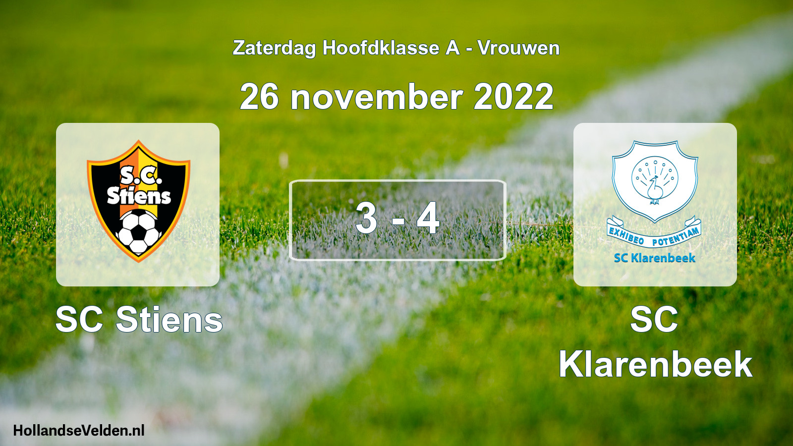 Total number of matches played: SC Stiens - SC Klarenbeek 3 - 4 (26 November 2022)